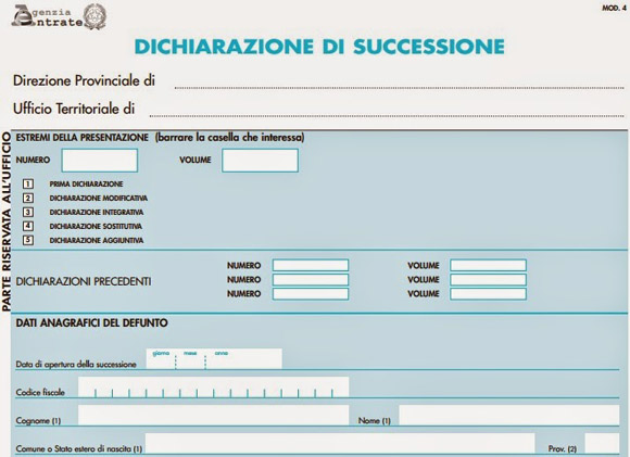 Eredità: non è erede chi si limita a presentare la dichiarazione di successione